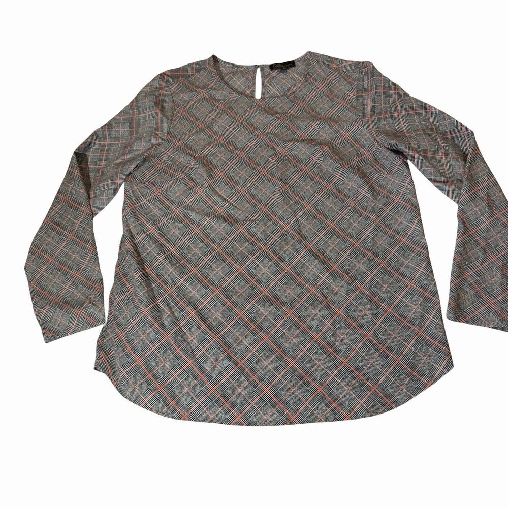 Dalia Top Women's L Houndstooth Long Sleeve Grunge Whimsigoth Dark Romance